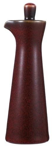 Hemoton Keramik Olivenöl Spender Dispenser Öl Spenderflasche Ölflasche Ölkännchen Küche Ölbehälter Ölkanne Essig Flasche Speiseöl Kännchen Gewürzspender für BBQ Grillen Pasta rot