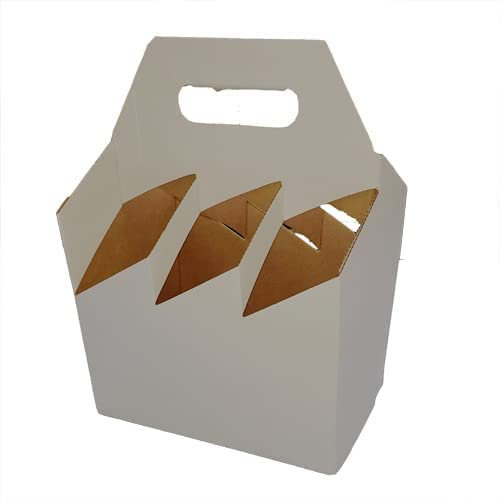 White 6 Bottle Carrier Bag for Ale Cider Beer Larger Soft Drinks Cans Craft Beer Brewery Gift Box Package