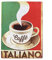 Kustom Art Magnet (Magnet) Serie Caffee, italienischer Kaffee Vintage für Kühlschrank/Garage/Bar, Druck auf Holz, 10 x 6 cm