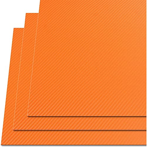 Aibote 3 Stück Orange Kohlefaser-Muster Korbgeflecht-Muster Thermoform KYDEX Blatt Material Messer DIY-Set für Messer Holster Scheidenherstellung (30x 10 x 0,2 cm)