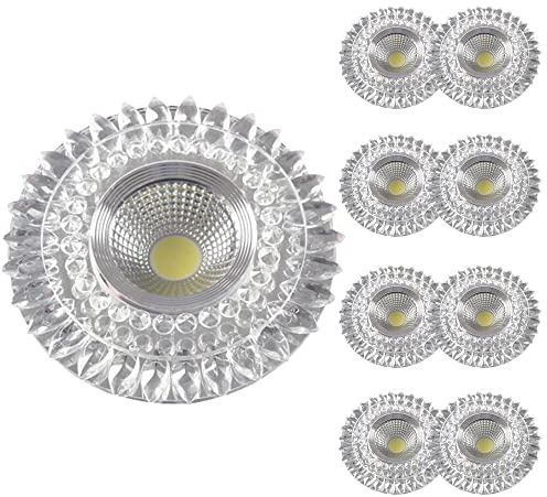 FAZRPIP 5W Kristall-LED-Einbaustrahler, 9er-Set, blendfreie Kristallstrahler, Augapfel-Nachrüst-Deckeneinbauleuchte, runder LED-Dekostrahler für Flur, Flur, Wohnzimmer