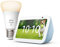 Echo Show 5 (3rd generation) | Cloud Blue + Philips Hue White Smart Light Bulb LED (E27), Works with Alexa - Smart Home Starter Kit