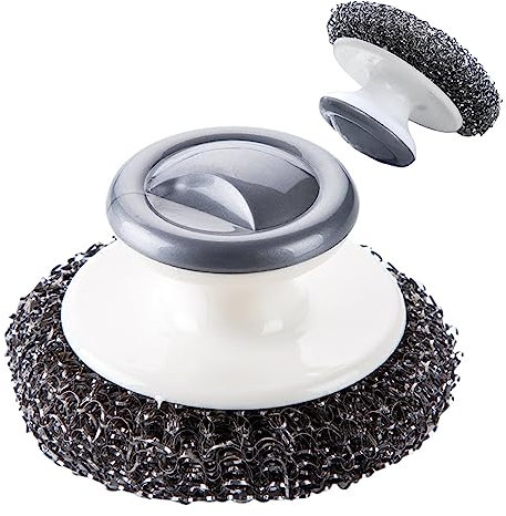 Stahlwollwäscher - Topfreiniger-Schrubber mit ergonomischem Griff,Haushaltszubehör für Küche, Garage für Backgeschirr, Waschbecken, Wasserhahn Rianpesn