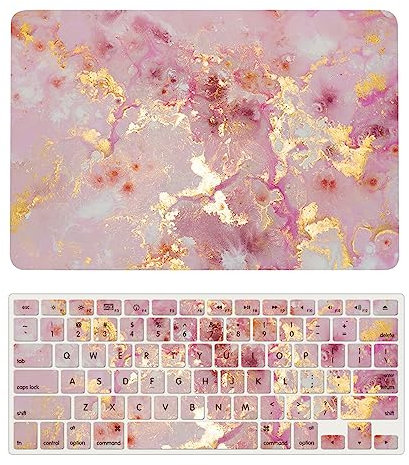 Coque Compatible avec Macbook Pro 13 Pouces Modèle A1502 A1425 avec Retina Display 2015 2014 2013 2012, Plastique Case Rigide Housse Étui & Protection Clavier, Or Rose