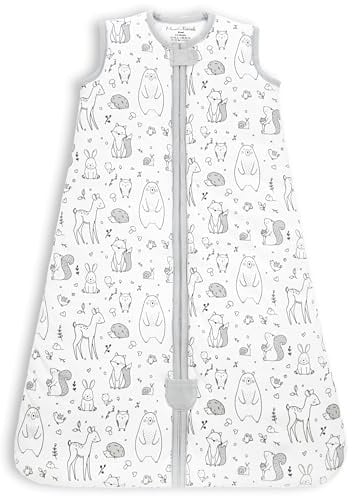 Organic Cotton Baby Sleeping Bag 1.0 TOG Wearable Blanket Sleep Sack 1-Pack | Breathable, All Season, Soft GOTS & OEKO-TEX Certified 100% Organic Cotton, Baby Essential for 24-48 Months by Mama Cheetah