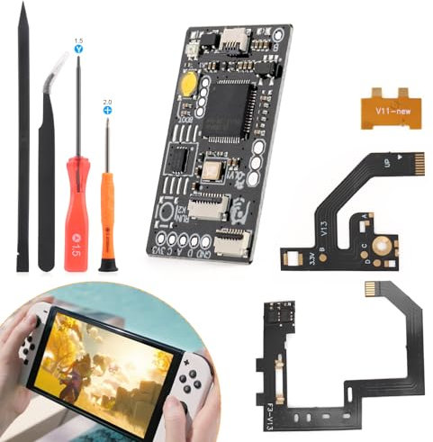 RongZy Câble de Console RP2040 pour Switch OLED Puce de Base du Firmware pour Nintendo Switch OLED Flashable et Mise à Niveau Remplacement Accessoires Pièces Avec Des Outils De Réparation, Câble CPU