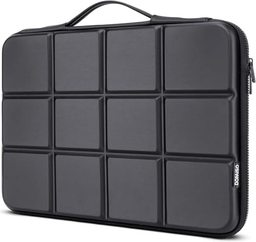 DOMISO 17,3 pollici Borsa a tracolla per laptop da Custodia protettiva in EVA impermeabile antiurto per 17,3 Dell Lenovo Asus HP Laptop,Nero