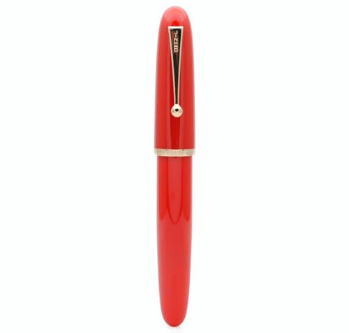 JINHAO DADAO 9019 Fountain Pen Acrylic Ink Pen with Ink Converter (Medium Nib, Red)