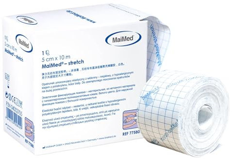 Pansements de fixation extensibles élastiques dans une boîte distributrice, blanc sensible, avec une forte adhérence, 5 cm x 10 m + e-book (français non garanti) (sur la santé)