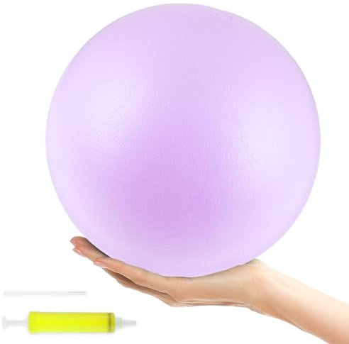 Andibro Gymnastikball Klein Pilates Ball, 25cm Yoga Pilates Ball Exercise Aufblasbarer Ball Soft Sitzball für Hause Büro Fitness Balance Training Mit Blasrohr Und Kleiner Pumpe (Lila)