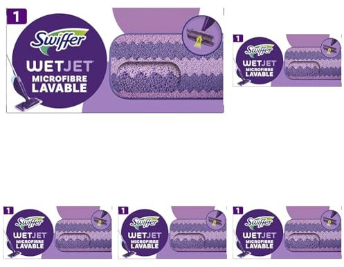Swiffer WetJet Lingettes Lavables En Microfibre Multi-Surfaces Pour Tout Type De Sol 1x (Lot de 5)
