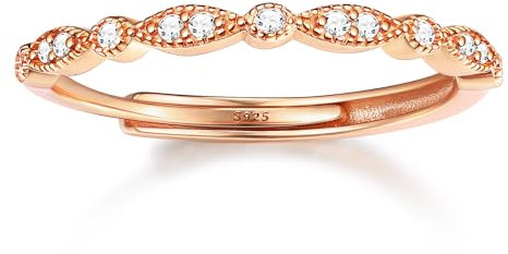 Chriscoco Ring Silber 925 Damen Ringe Gold Ring Rosegold Damen Ringe Frauen Daumenring Verlobungsring Ring Verstellbar Eheringe Engagement Ringe Silber Ringe 925 Frauen - Mit Schmuckschatulle