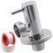 AERZETIX - C74944 - Absperrventil 1/2x3/4 mit rosette und PTFE dichtung - aus messing und vernickelter beschichtung - sanitäres trinkwasserventil für badezimmer küchenspülenanschluss