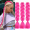 Meches Pour Tresses Africaine 3 Paquets 24 Pouces Braid Pré éTiré Braids Meches Pre Tiré Long Easy Braids Knotless Yaki Nattes Extensions Rajout Cheveux Tresses (Rose Rouge)