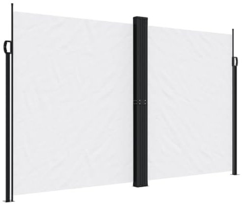 vidaXL Seitenmarkise, Sichtschutz Ausziehbar, Windschutz Sonnenschutz für Garten Balkon Terrasse, Seitenrollo Seitenwandmarkise, Weiß 200x1000cm