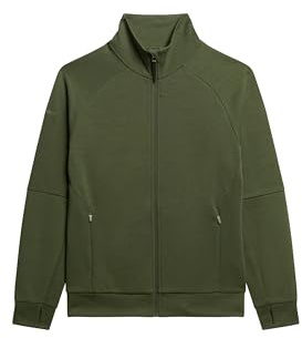 Superdry Herren Locker geschnittenes Tech Trainingstop Dunkles Moosgrün XL