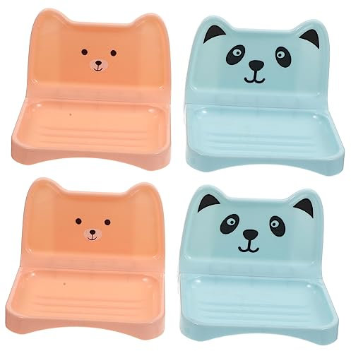 Amosfun 4 Stück Seifen Halter Seifenschale Tischdekoration Ablaufseifenhalter Badezimmer-Seifen-Organizer küche kueche Blea Wohnkultur Wandmontierter Seifenhalter Bad Seife Rest Plastik