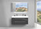 Intarbad ~ Design Doppelwaschtisch Badezimmer Set mit Unterschrank und LED Spiegelschrank Graphitstone Hochglanz Lack IB5303