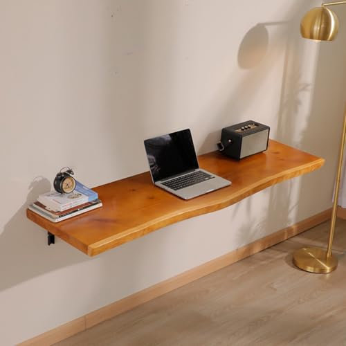 CTREVL Wandtisch Klappbar,Klapptisch Wand,Massivholzmaterial, 5 cm Dicke Schreibtischplatte,Schreibtisch Klappbar Wand, Nimmt Keinen Platz EIN,Holz Wandtisch Klappbar(160x45