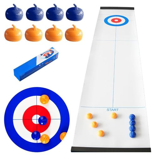 Yangun Tabletop Curling Game - Compact Family Board Game, Easy to Set-Up, Perfect for Travel
