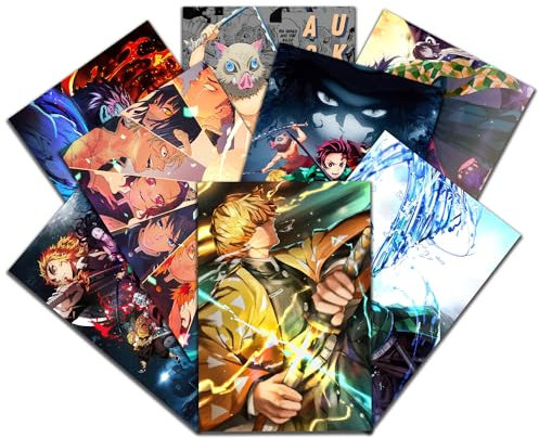 GTOTd Anime Slayer Poster 8 Stück 42 x 29cm (16.5 x 11.4) Merch Party Ungerahmte Version HD Leinwanddruck Poster für Wohnzimmer Schlafzimmer Club Wand Kunst Dekor