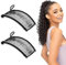 BQRKOTM 2 Pièces Pince Banane Pour Cheveux Femme 30 Dents Avec Double Peigne Extensible - Peignes À Cheveux Décoratifs Pour Bouclés Naturels Crépus Ondulés Épais (Noir)