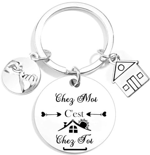 Porte Clef Maison Idee Cadeau Couple Porte Clef Cadeau Cremaillere Maison Porte Clé Maison Cadeau Crémaillère Cadeau Maison Porte Clef Couple Original Cadeau Crémaillère (Chez Moi C'est Chez Toi)