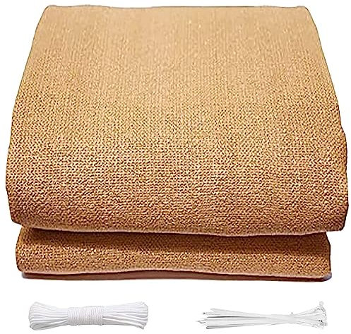 Brise-vue - 70 x 200 cm - Protection UV - Pour jardin - Avec attaches de câble - Pour l'extérieur - Jaune sable