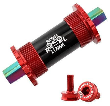 Movimento Centrale Perno Quadro Asse in titanio MTB Movimento centrale bici Manovella quadrata Asse centrale Cuscinetto in ceramica Set bici da strada 103/107/110/113/119/122mm Movimento Centrale Mtb(