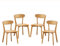 FBNMG Pack de 4 Sillas de Comedor de Ma*dera Ma*ciza,Silla de Cocina de Roble con Respaldo Curvado y Almohadillas Antideslizantes para los Pies para Comedor Dormitorio Balcón(Set of 4, Wood Color)