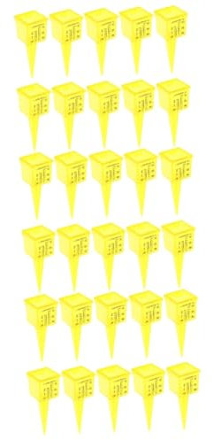 BESPORTBLE 3 Sätze Regenmesser Gras Wasser Gartenuhr Solar- Sonnenlicht Stand Feuchtemesser Im Freien Feuchtigkeit Regenkette Niederschlagsmesser Garten Sprinkler Yellow Plastik 10 Stück * 3