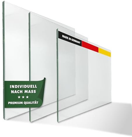 Brigla Premium Verbundsicherheitsglas 6mm klar – Glasplatte/Glasscheibe individuell nach Maß – VSG Sicherheitsglas für Tischplatten/Geländer/Windschutz & Mehr –Glas Zuschnitt aus Deutschland
