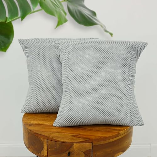 Amilian 2er Set Kissen mit Füllung und Bezug – Dekokissen für Sofa, Bett oder Couch – Zierkissen Set mit weichem Innenkissen – Waschbar & stilvoll - Nachtnebel - 50 x 50 cm