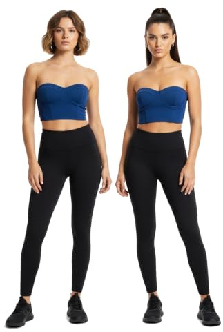 Good Deal Market 2er Pack Baumwoll-Leggings, schwarz, Blickdicht, Gr. S-3XL | Lang oder als Caprilegging 3/4-lang, 36/38 bis 56/58