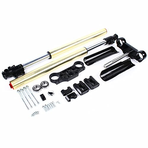 Vorderradgabel-Schockerfederung für 110 cc 125 cc Pit-Bike, komplett 45 mm/48 mm Upside-Down-Gabel mit Dreifach-Klemm-Lenkererhöhungs-Set
