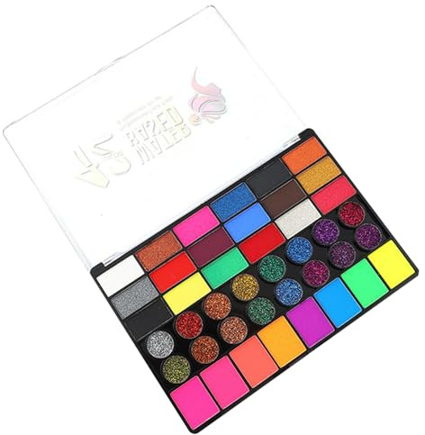Palette de peinture pour visage | Palette multicolore - Peinture fluorescente pour fêtes d'Halloween Cosplay Noël et adultes