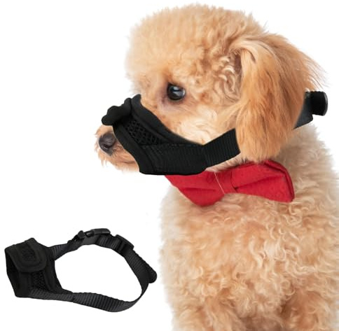 Hunde Maulkorb, Maulkörbe für Kleine Verstellbare Schlaufe Nylon Hunde Maulkorb Atmungsaktivem Anti Bell Verhindert Beißen Fressen für Teddybär, Shih Tzu, Jack Russell Terrier, Zwergdackel (S)