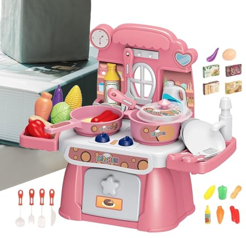 Kinderküchen Spielset | Spielkochen Set Spielküchen Zubehör | 24 Teile Lernspiele Vorschule Für Junge Mädchen Geschenk Weihnachten Geburtstag Haus