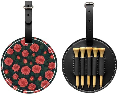 Rose Wall Sac de rangement multifonction pour tee de golf pour homme, matériau PU durable