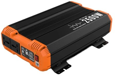 Transformateur Tension Onduleur Sinusoïdal Pur 6000 W pour Voiture Transformateur 12 V vers 220 V Prise UE Écran LCD Télécommande pour Camping-Cars Inverter(2500W-12V)