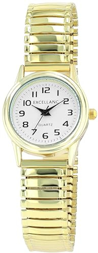 Excellanc Damenuhr aus Edelstahl in Gold, in Einer Länge von 17 cm, Klassisches Design für Jede Frau