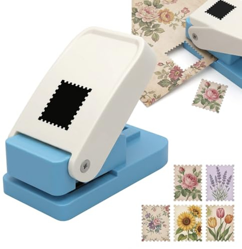 Rechteckiger Briefstanzer, Briefmarken Stanzer Quadrat 2,5 x 0,2 cm Briefmarkenstanzer motivstanzer für Papierbasteln Scrapbooking Kartenherstellung Kunsthandwerk Bastelbedarf Papierstanzer