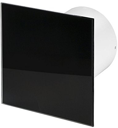 Armar Trading LTD Bathroom Extractor Fan 125mm / 5 with Non Return Valve/Backdraft Shutter Kitchen Ventilator with Modern Front Panel (125mm Turbo Fan Standard, Glass Black Polished/PTGBP)