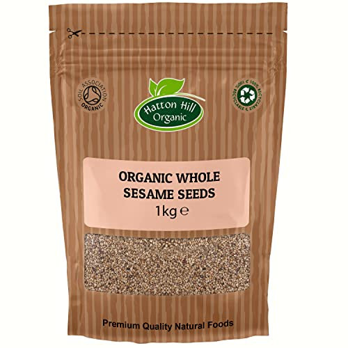 Organic Whole Sesame Seeds (Unhulled) 1kg by Hatton Hill Organic