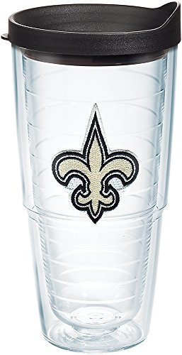Tervis 1268451 NFL New Orleans Saints Primary Logo Tumbler mit Emblem und schwarzem Deckel, Tritan, transparent