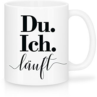 Shirtinator Geschenk Tasse mit Spruch I Du. Ich. Läuft I Geschenkidee-n Geburtstag Geschenke Liebe Weihnachten Kaffee-Tassen Liebe Freundin