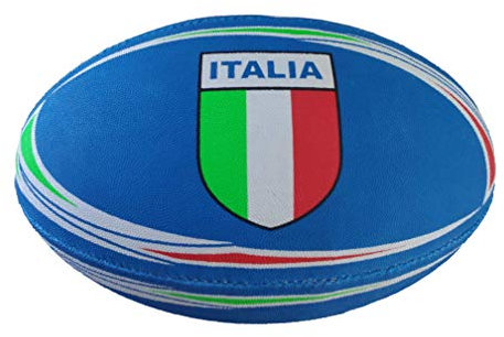 mikado 49807, Pallone da Rugby Colore/Modello Blu, Nazione Italia, Dimensione Normale