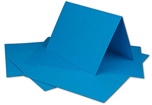 25 DIN A6 Faltkarten Azurblau - Karten zum Selbstgestalten 14,8 x 21 cm - Klappkarten mit 160 g/m² - Colours-4-you von Glüxx Agent