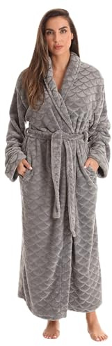 Just Love Velour kimono rock med huva badrockar för kvinnor maxilängd