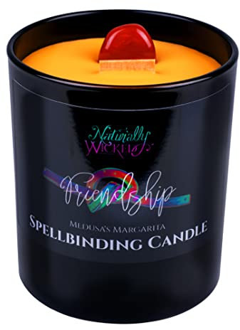 Naturally Wicked Spellbinding Freundschaftskerze | Freundschaftszauberkerze Mit Rotem Jaspis-Kristall | Zauberkerze Aus Holz Docht